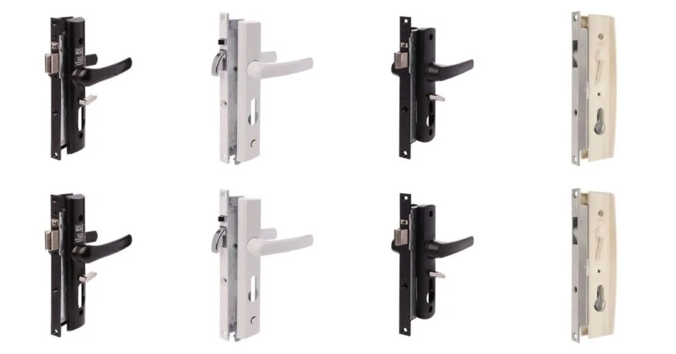 Various types of security screen door locks