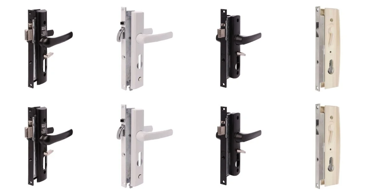 Various types of security screen door locks